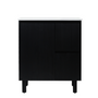 750*455*860mm POS Brighton Matt Black PVC Constructed Fluted Bathroom Vanity With Legs/Kickboard - Right Hand Drawer - HD reno