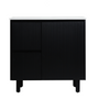 900*455*860mm POS Brighton Matt Black PVC Constructed Fluted Bathroom Vanity With Legs/Kickboard - Left Hand Drawer - HD reno