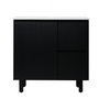 900*455*860mm POS Brighton Matt Black PVC Constructed Fluted Bathroom Vanity With Legs/Kickboard - Right Hand Drawer - HD reno
