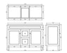 1200*455*860mm POS Harrington Matt Black PVC Constructed Freestanding Vanity With Legs - Middle Drawer - HD reno