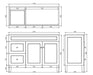 1200*455*860mm POS Harrington Matt White PVC Constructed Freestanding Vanity With Legs - Left Hand Drawer - HD reno