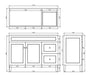 1200*455*860mm POS Harrington Matt White PVC Constructed Freestanding Vanity With Legs - Right Hand Drawer - HD reno