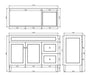 1200*455*860mm POS Harrington Matt White PVC Constructed Freestanding Vanity With Legs - Right Hand Drawer - HD reno