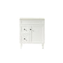 750*455*860mm POS Harrington Matt White PVC Constructed Freestanding Vanity With Legs - Left Hand Drawer - HD reno