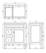 750*455*860mm POS Harrington Matt White PVC Constructed Freestanding Vanity With Kick Board - Left Hand Drawer - HD reno