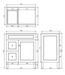 750*455*860mm POS Harrington Matt White PVC Constructed Freestanding Vanity With Legs - Left Hand Drawer - HD reno