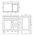 750*455*860mm POS Harrington Matt White PVC Constructed Freestanding Vanity With Kick Board - Right Hand Drawer - HD reno