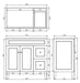 900*455*860mm POS Harrington Matt White PVC Constructed Freestanding Vanity With Legs - Right Hand Drawer - HD reno