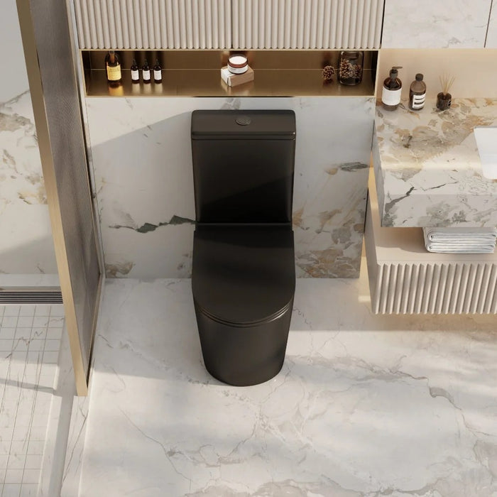 670*360*850mm Mercio Pani Ceramic High Gloss White Rimless Back To Wall Toilet