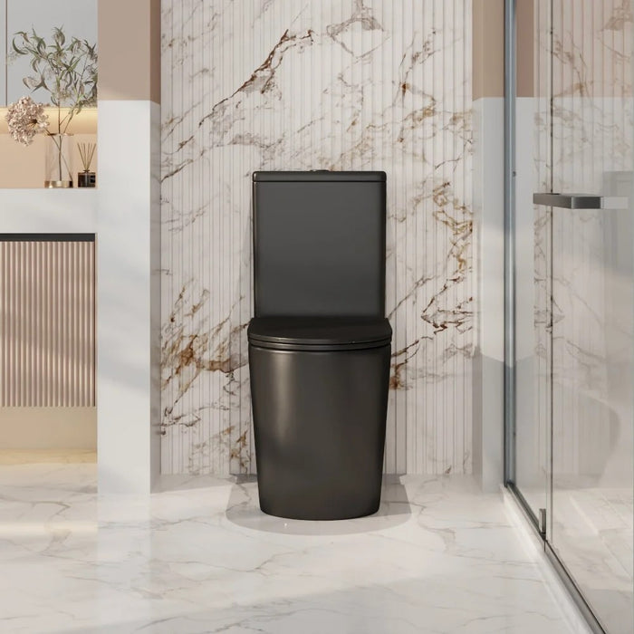 670*360*850mm Mercio Pani Ceramic High Gloss White Rimless Back To Wall Toilet