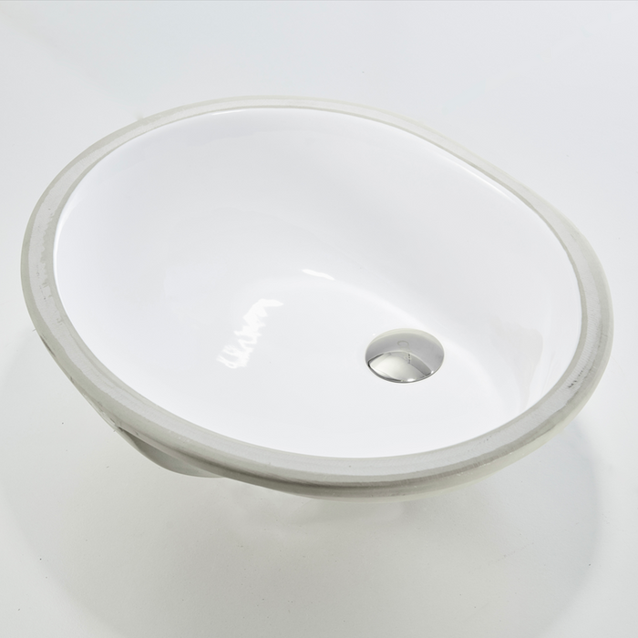 495*395*200mm Poseidon K407 Gloss White Ceramic Oval Under-Mount Basin