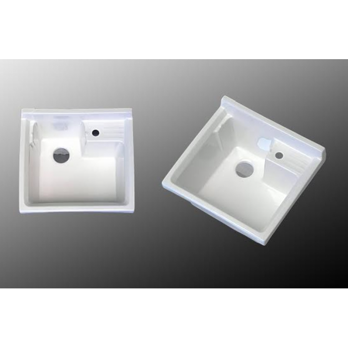 600*550*880mm White PVC Water Resitant Laundry Tub Cabinet With Ceramic Top