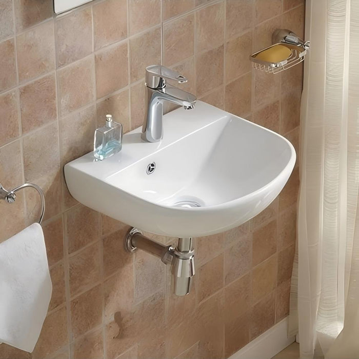 440*360*180mm Poseidon Care Gloss White With Overflow Wall Hung Basin