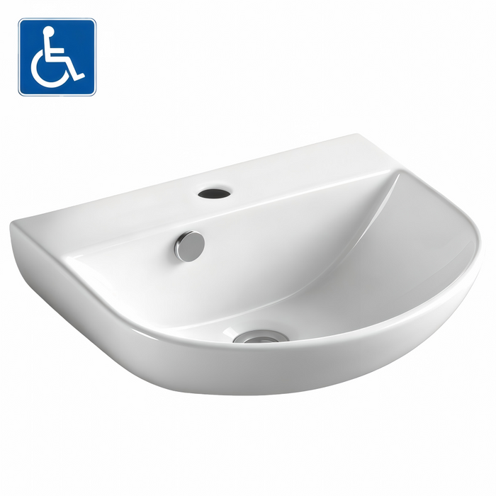 440*360*180mm Poseidon Care Gloss White With Overflow Wall Hung Basin
