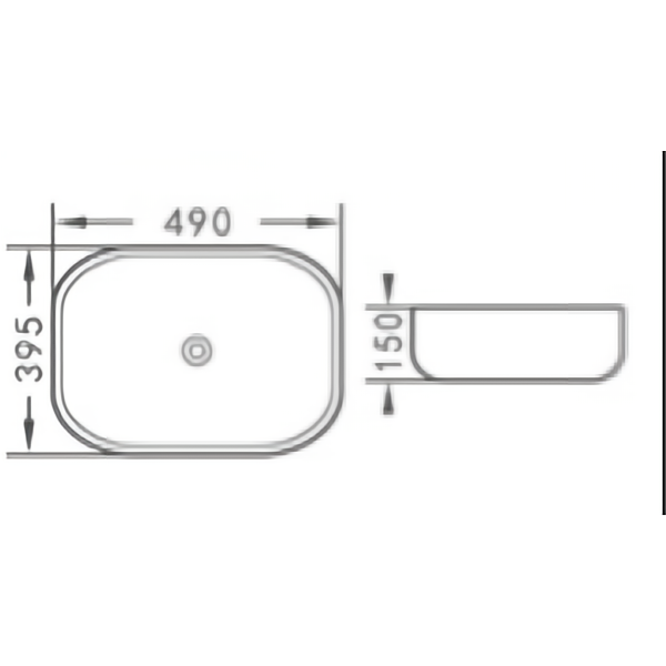 490*395*150mm SIMA Marbleize Ceramic Above Counter Basin 32mm No Overflow Waste Not Included With Basin