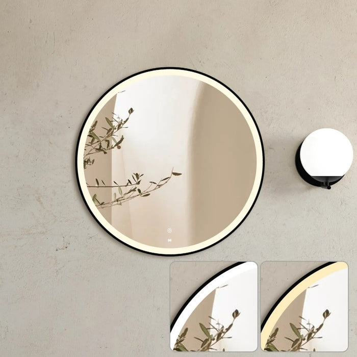 800mm Otti Bondi Metal Frame Round Tuffi LED Mirror