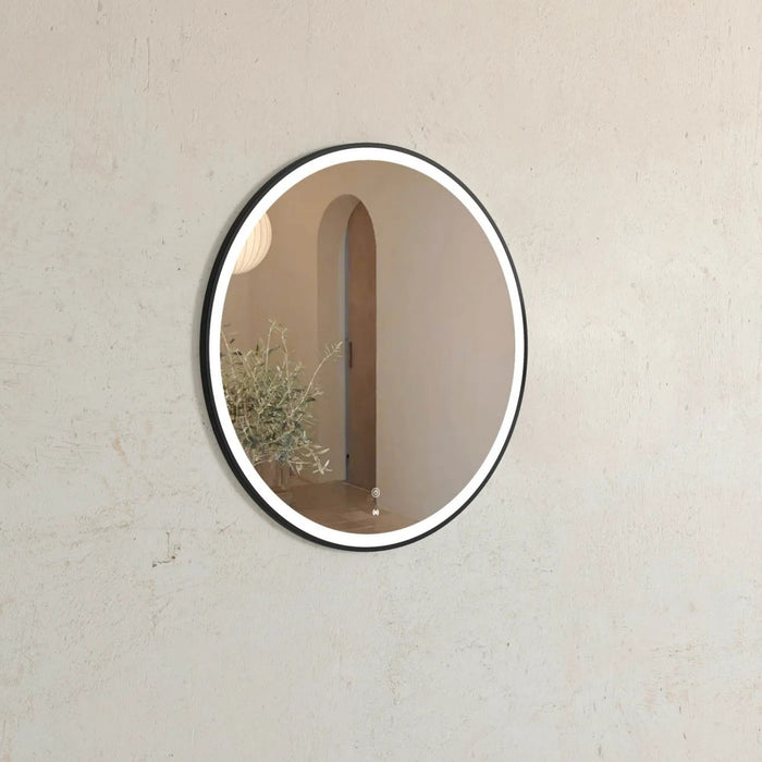 800mm Otti Bondi Metal Frame Round Tuffi LED Mirror