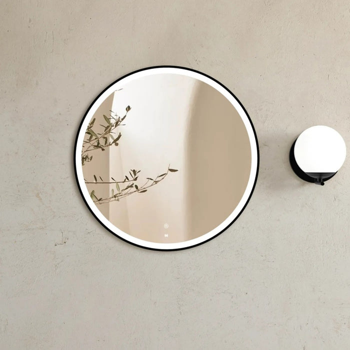 800mm Otti Bondi Metal Frame Round Tuffi LED Mirror