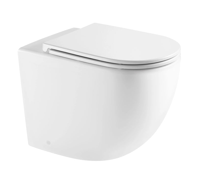 570*360*410mm Mercio Raul99 Gloss White Rimless Wall-Faced Floor Toilet & Geberit Alpha Cistern & Button