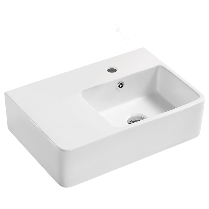 575*400*163mm FIE Delta Care Right-Hand/Left-Hand Wall Basin With Overflow