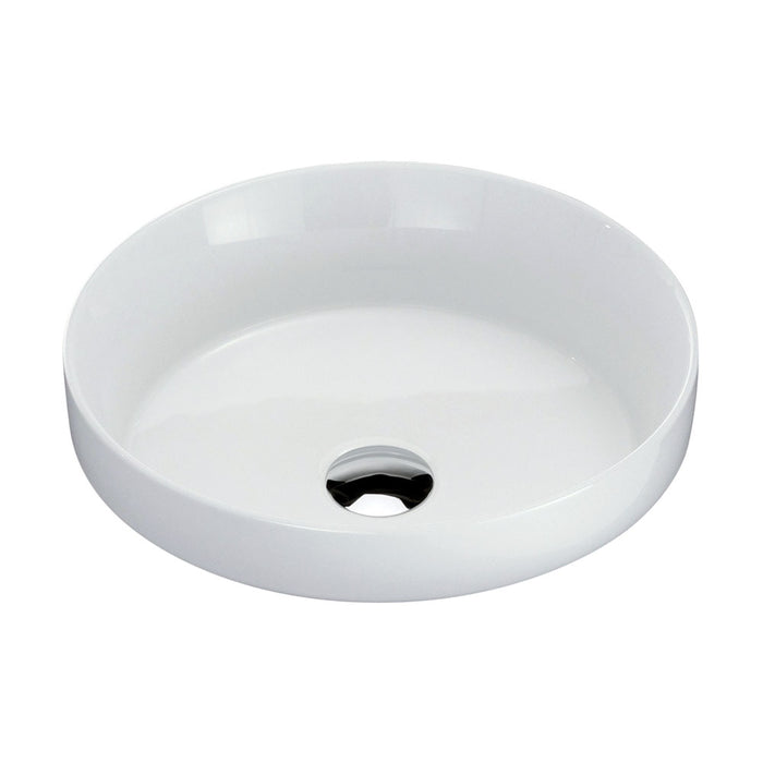 355*355*118mm FIE Reba Gloss White Ceramic Round Semi-Insert Basins