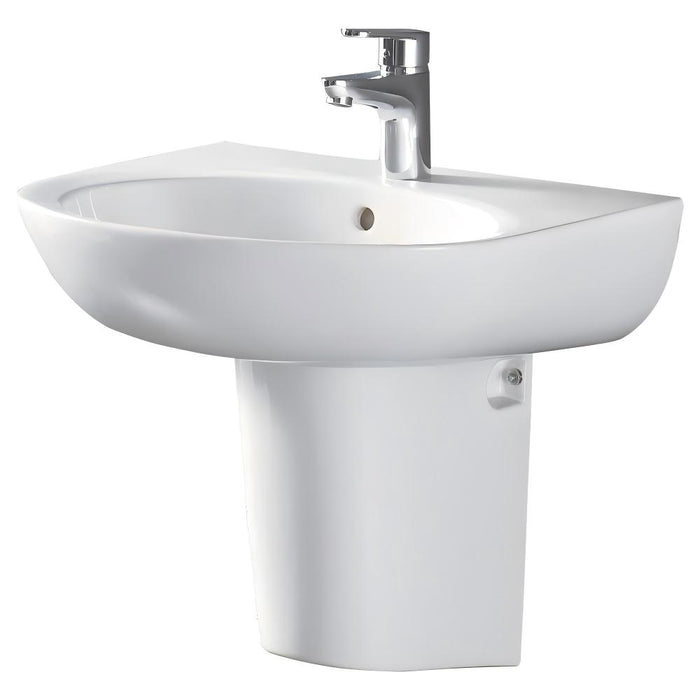 560*440*470mm FIE Stella Care Gloss White Wall Basin With Integral Shroud