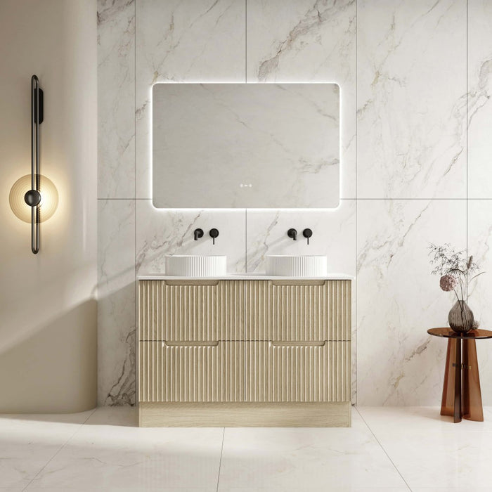 600-1800*455*830mm Mercio Rhea Natural Oak Fluted Freestanding Vanity