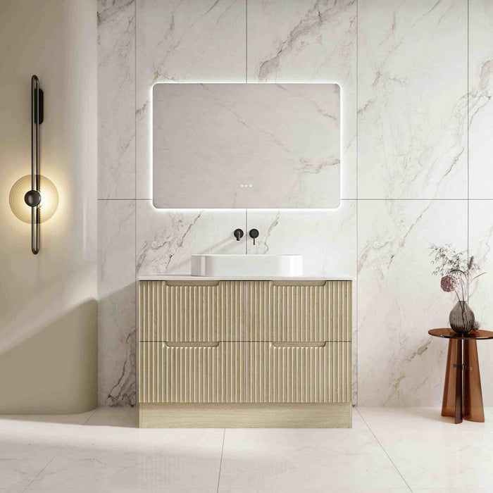 600-1800*455*830mm Mercio Rhea Natural Oak Fluted Freestanding Vanity