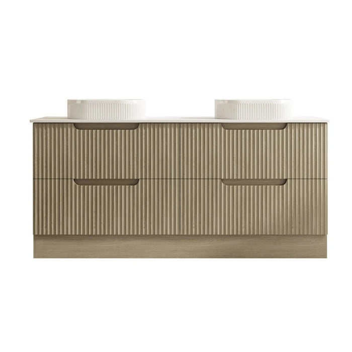 600-1800*455*830mm Mercio Rhea Natural Oak Fluted Freestanding Vanity