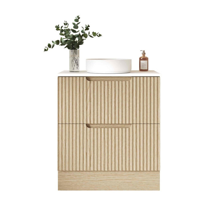 600-1800*455*830mm Mercio Rhea Natural Oak Fluted Freestanding Vanity