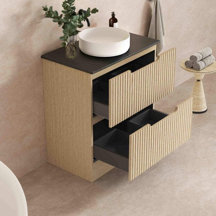 600-1800*455*830mm Mercio Rhea Natural Oak Fluted Freestanding Vanity
