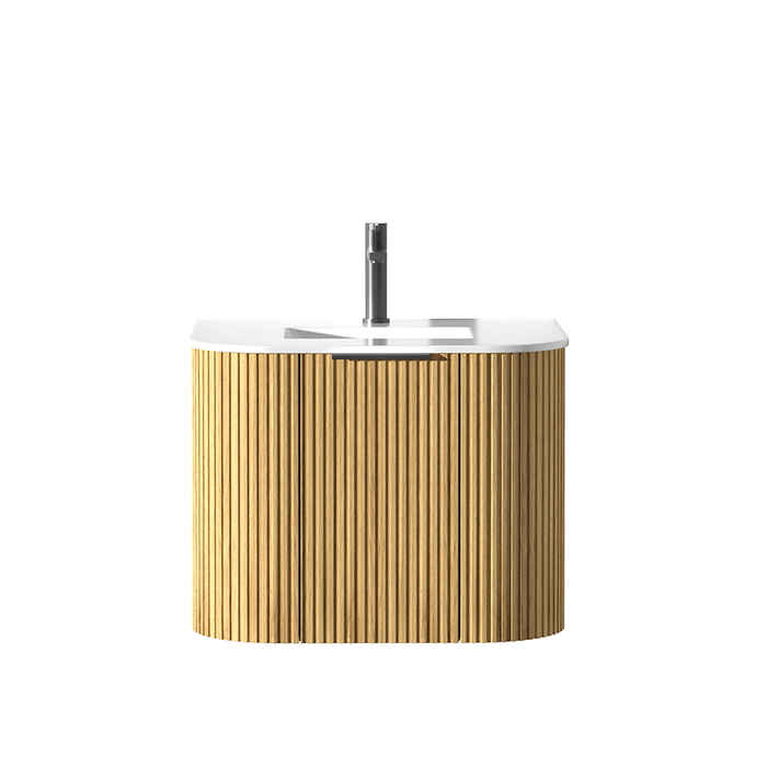600-1500*455*450mm INF RIO Light Oak High-Moisture Resistant Plywood Fluted Wall Hung Vanity