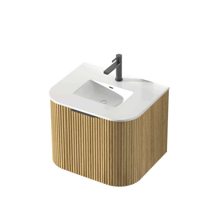 600-1500*455*450mm INF RIO Light Oak High-Moisture Resistant Plywood Fluted Wall Hung Vanity