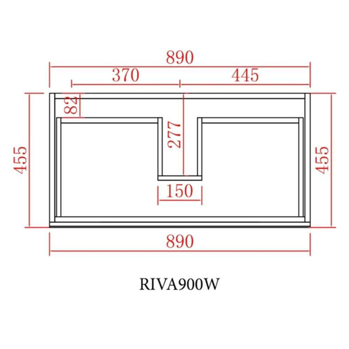 600-1500*460mm Riva White Wall Hung Bathroom Vanity - Cabinet Only and Ceramic / Stone Top Available