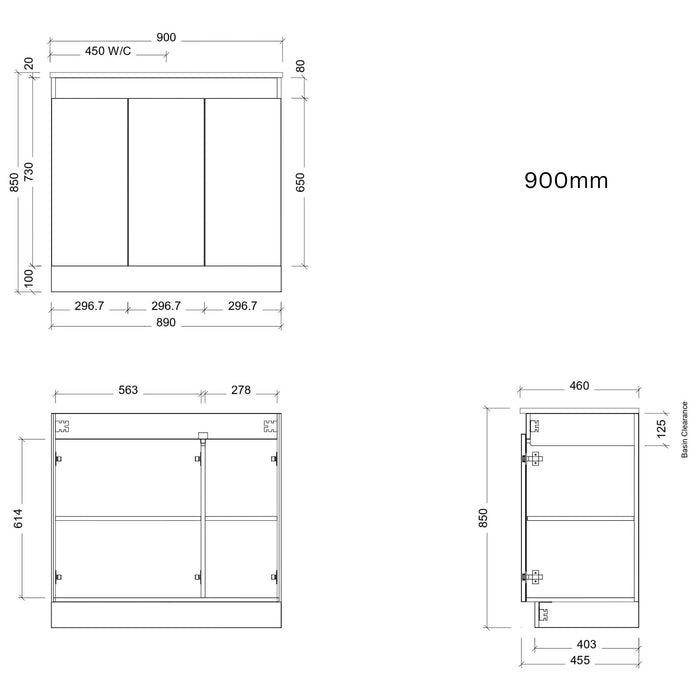 TIMBERLINE ROCKFORD CUSTOM FLOOR STANDING VANITY (ALL SIZING)
