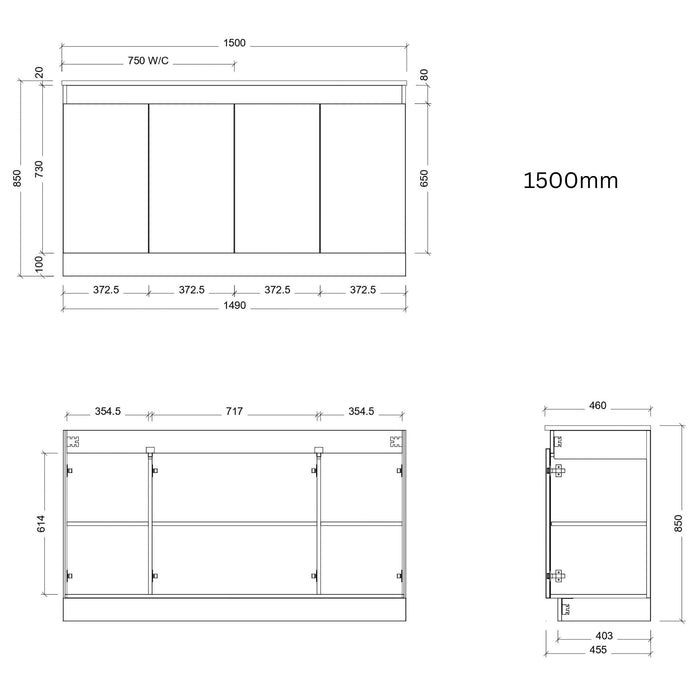 TIMBERLINE ROCKFORD CUSTOM FLOOR STANDING VANITY (ALL SIZING)