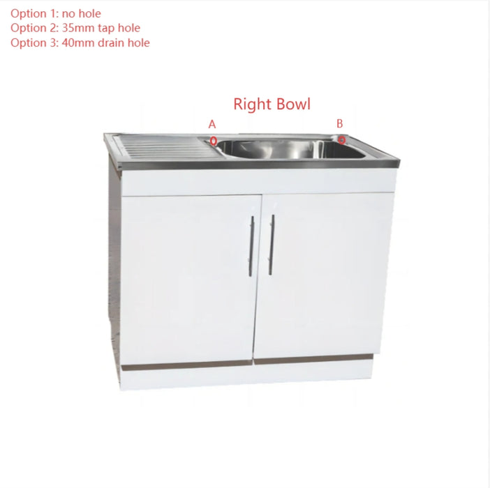1000*570*870mm 304 Stainless Steel Laundry Tub with Polyurethane Cabinet