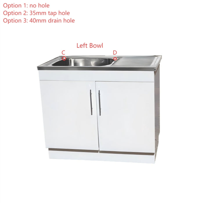 1000*570*870mm 304 Stainless Steel Laundry Tub with Polyurethane Cabinet