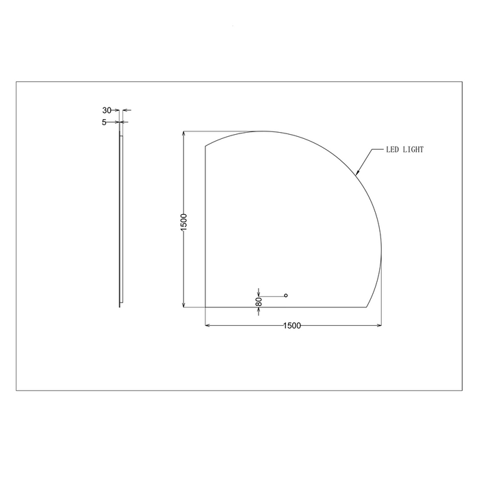900-1500*1500mm Infinity Roman Frameless Arch Touch Control LED Mirror