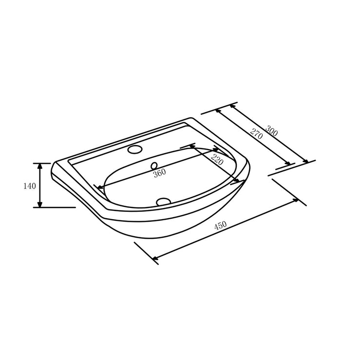 450-1200mm ROMA Semi-recessed White China Top With T Bar Handle Freestanding Bathroom Vanity