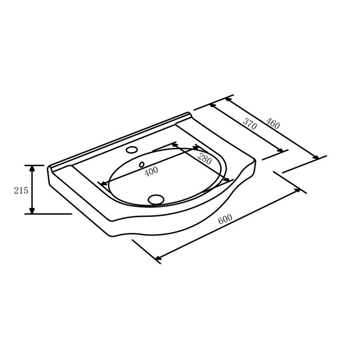 450-1200mm ROMA Semi-recessed White China Top With T Bar Handle Freestanding Bathroom Vanity