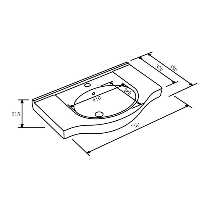 450-1200mm ROMA Semi-recessed White China Top With T Bar Handle Freestanding Bathroom Vanity