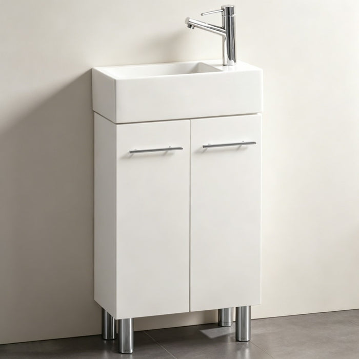 480*240*900mm Roma White China Top Freestanding Mini Bathroom Vanity