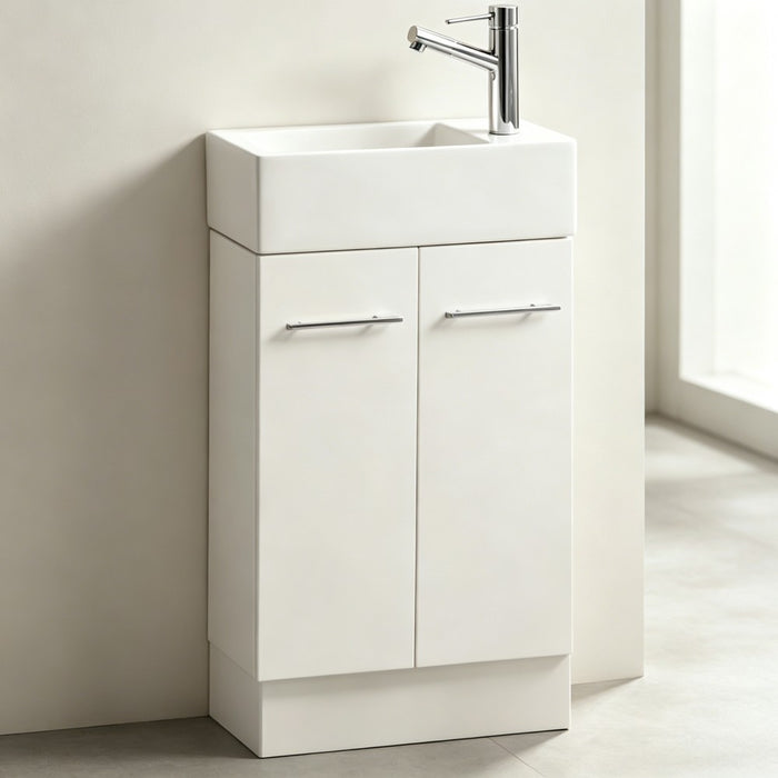 480*240*900mm Roma White China Top Freestanding Mini Bathroom Vanity