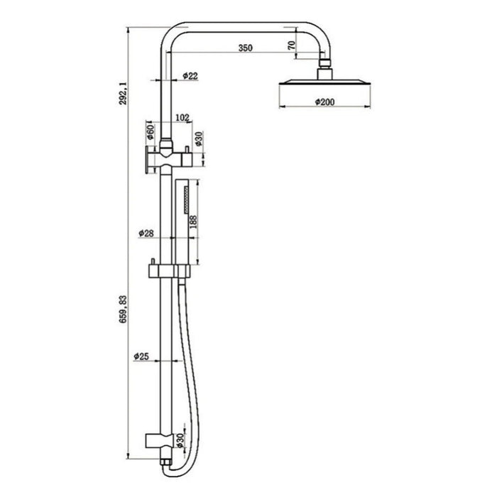 Complete Brushed Copper Round Classic Bathroom Package - Tapware, Shower Set & Accessories