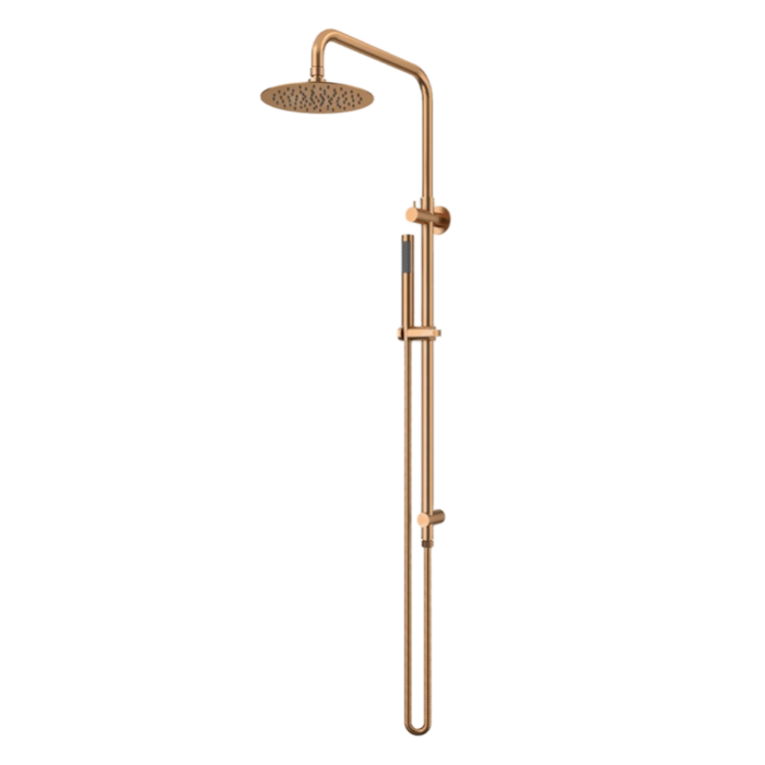Complete Brushed Copper Round Classic Bathroom Package - Tapware, Shower Set & Accessories