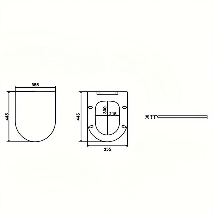 520*360*325mm Poseidon Avis Gloss White Rimless Ceramic Wall Hung Pan