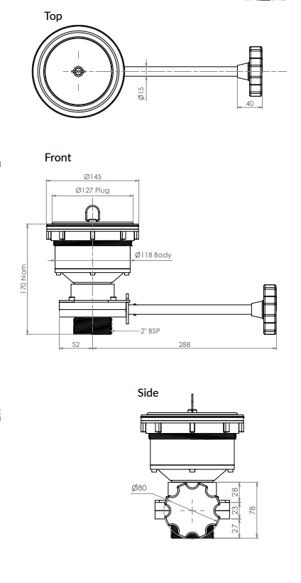 Cast Stainless Steel Sink Waste Arrestor with Shut Off Valve (50mm) - 304 316 - HD reno