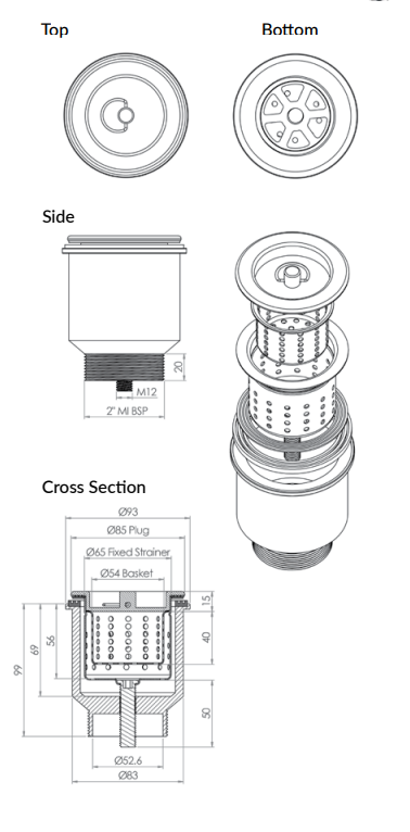 Cast Stainless Steel Sink Waste Arrestor (50mm) - 304 316 - HD reno