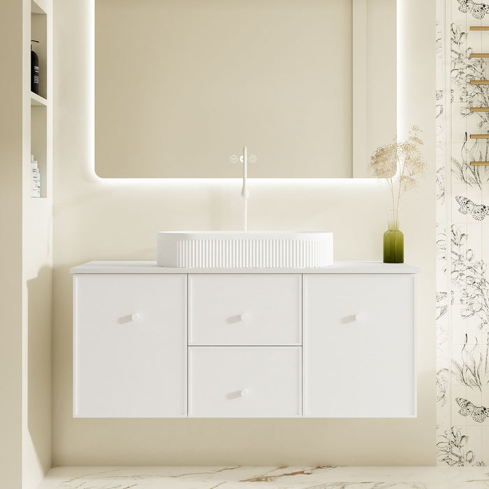 600-1500*455*500mm Mercio Seattle Matt White Wall Hung Vanity